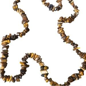Brown Multicolor Beaded Necklace – No Clasp, 16”, GUC